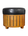Côté Loges | Pouf rond Cook en bois noir élégant