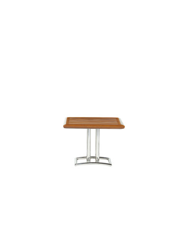 Table d'appoint Marina carré : Plateau en bois massif et inox