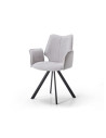 Fauteuil Pivotant Sun tissu gris clair.
